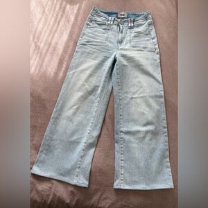 PAIGE Anessa Light Blue Wide Leg Cropped Jeans (petite length)
